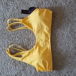 Yellow Scoop Bikini Top Size Large